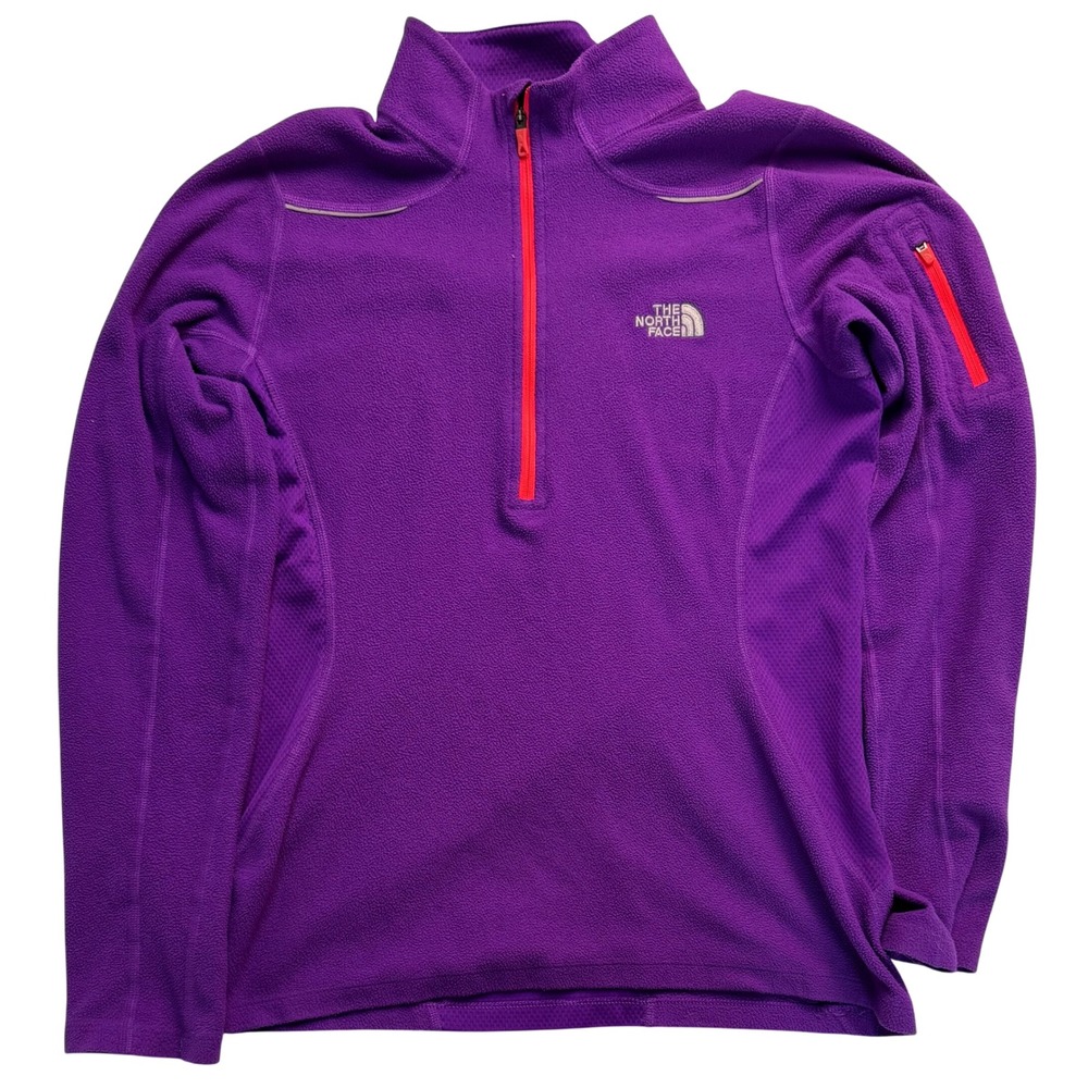 The North Face Womens Purple Quarter Zip Fleece Pullover Small Activewear Top